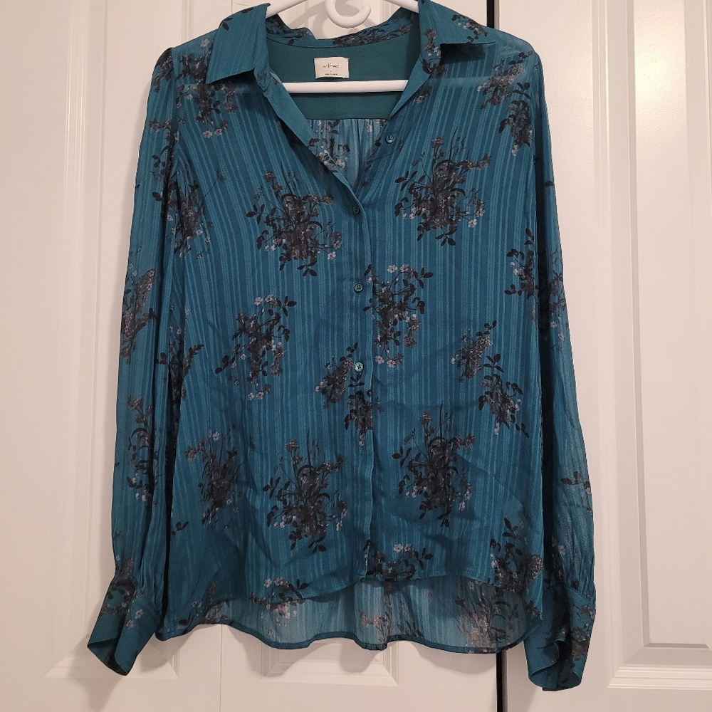 Wilfred Josephine Blouse Suave Green/Elegant Charcoal (S)